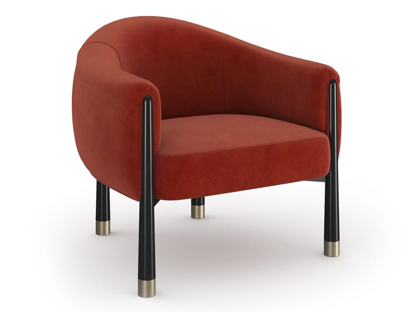 Бархатное кресло с подлокотниками Caracole BATON ACCENT ARCH-00057490