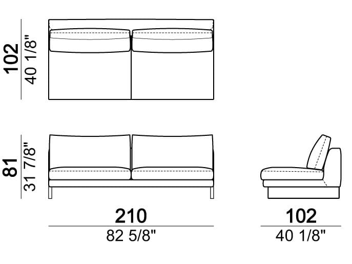 Секционный диван из ткани Arketipo EGO ARCH-00102437 - Вид №8