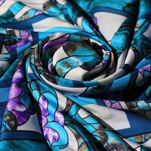 10633875 МД Нины Ручкиной Платок сувенирный "Каменный цветок" 60х60см Ткань