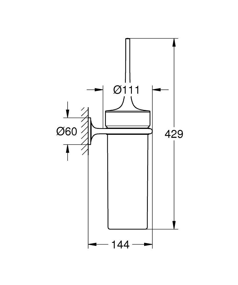 40380000 Туалетный ёршик Grohe хром  - Вид №1
