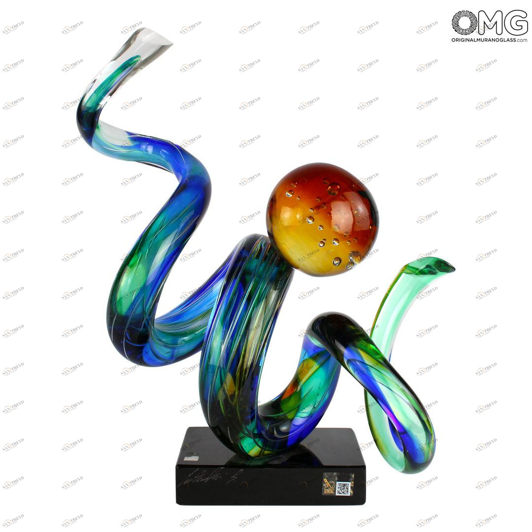 4621 ORIGINALMURANOGLASS Скульптура Абстракция - муранское стекло OMG 31 см 