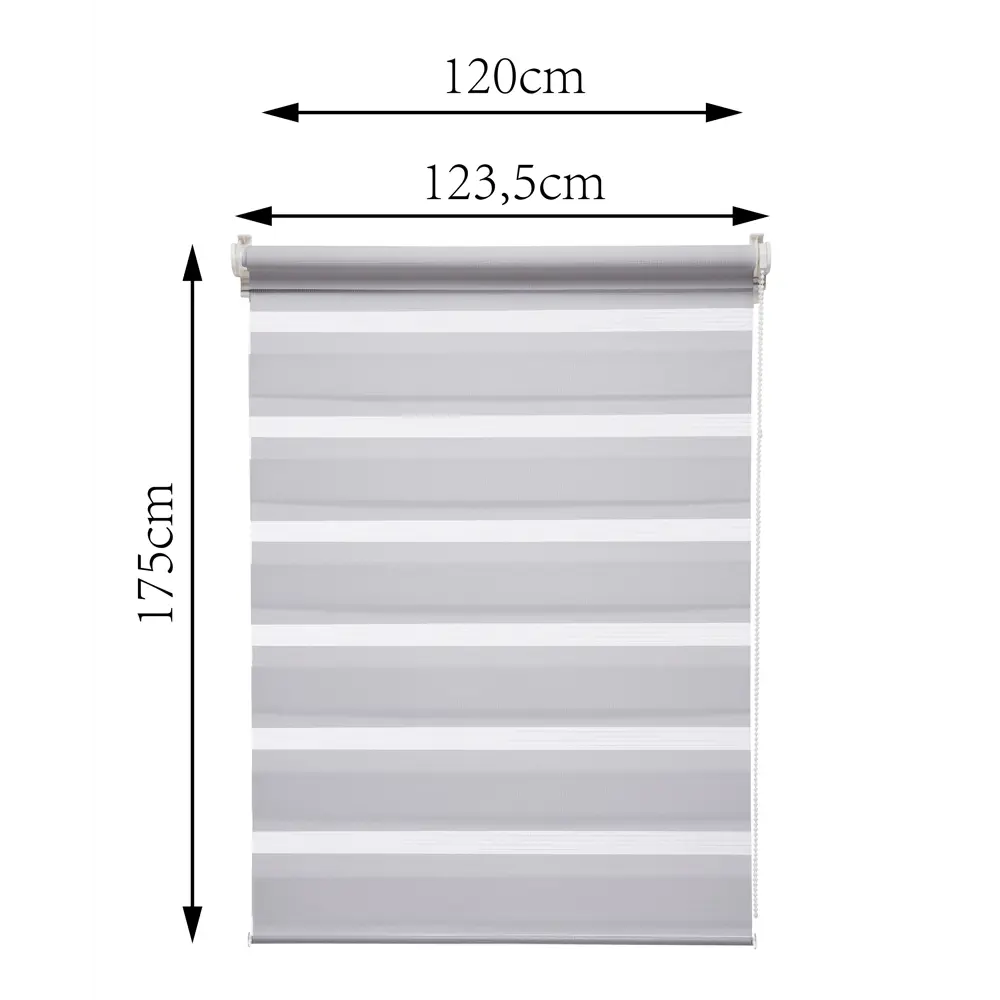 INSPIRE Peter — рулонная штора день-ночь светло-серая 120x175 см 85225684 STLM-0060118 - Вид №2