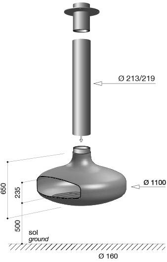 Focus creation Дровяной уличный подвесной камин Domofocus sun-id-1374240 - Вид №1