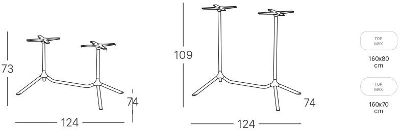 SCAB DESIGN Овальный или прямоугольный стол с двойным 3-звездочным основанием Tripé sun-id-1490749 - Вид №3