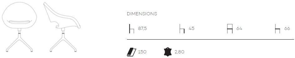 Inday Вращающееся кресло из ткани или кожи Palm 928 - Вид №5