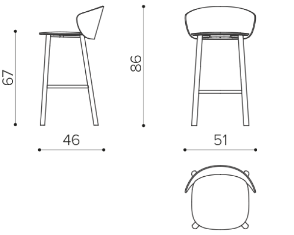 NT 6509 W51 x D46 x H86 x SH67 cm True Design Not Wood - Вид №1