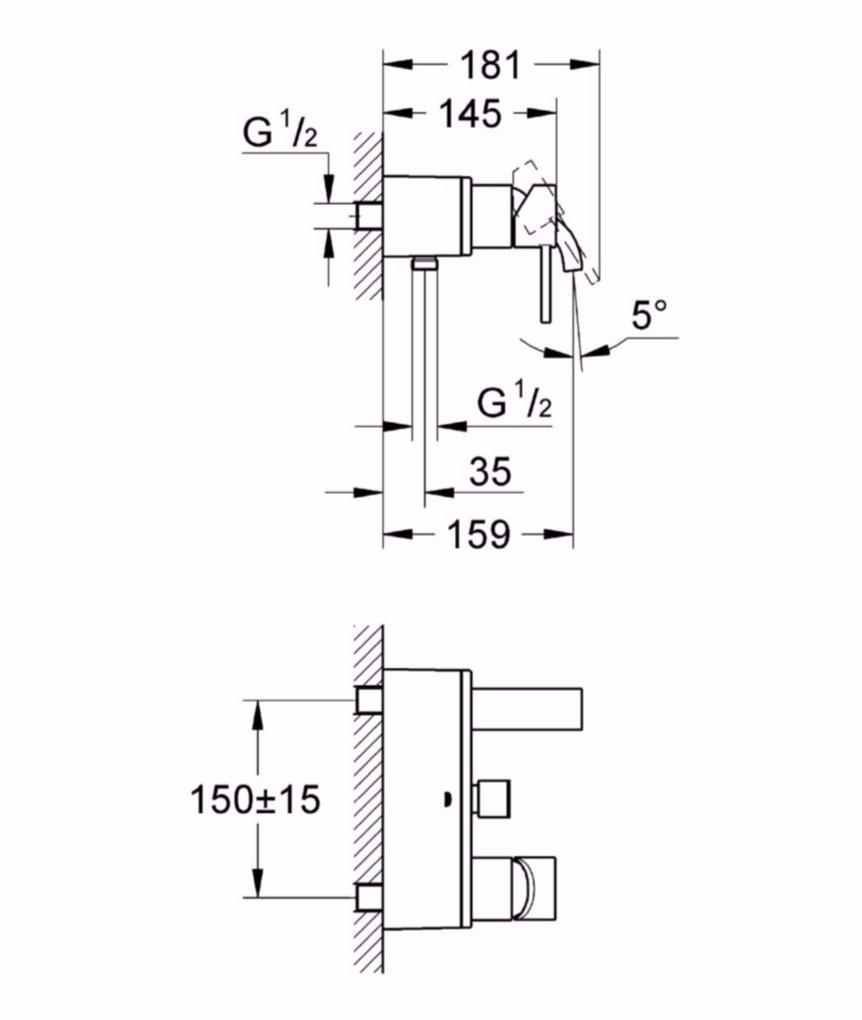 Внешняя часть смесителя для ванны GROHE Allure, хром (32826000) - Вид №1