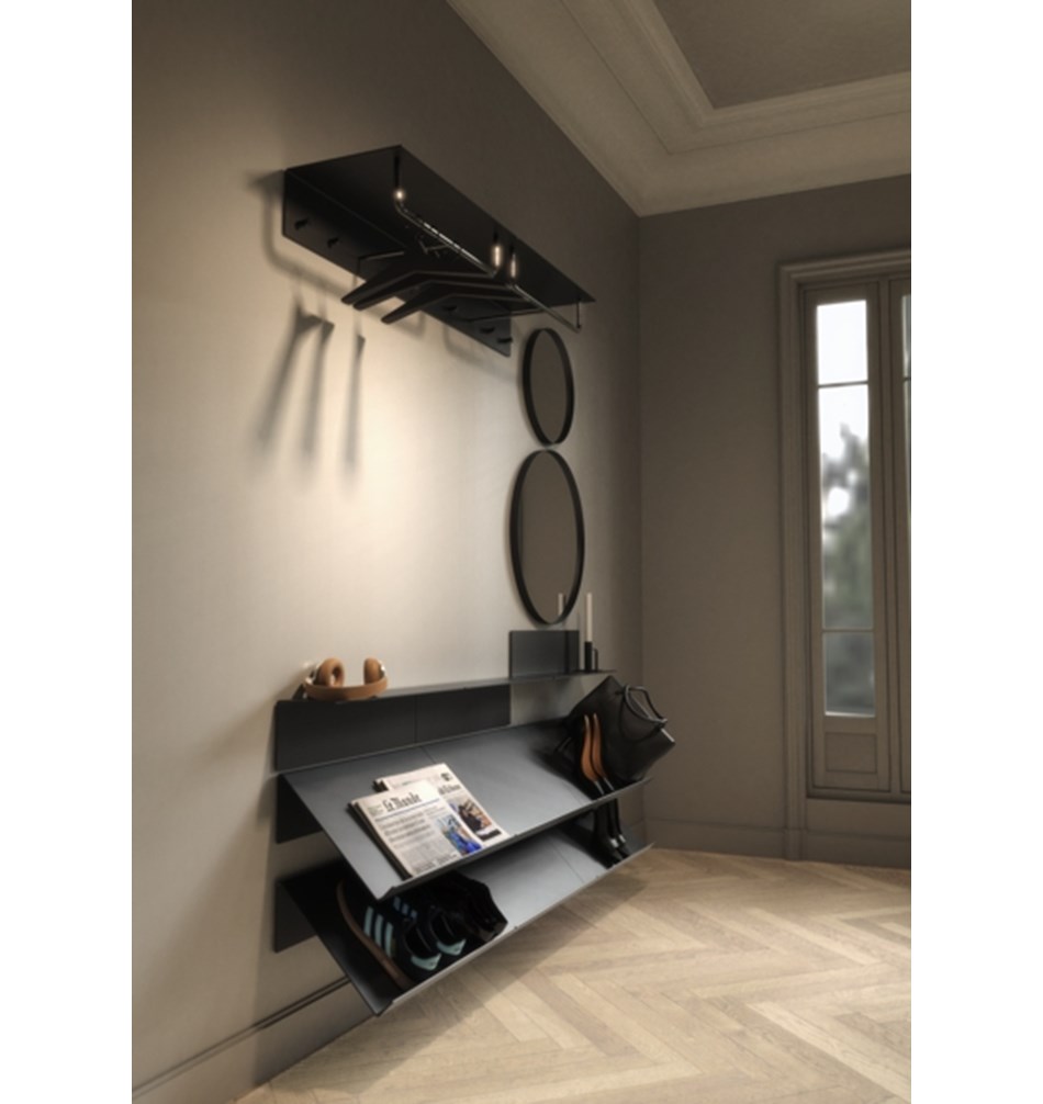 FROST Вешалка для верхней одежды UNU 600 » черный / черный Алюминий / нержавеющая сталь Черный U4003-BB  - Вид №3