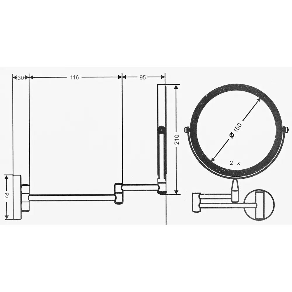 Зеркало косметическое SWENSA двустороннее с регулировкой угла наклона 82487554 BSA-MR-005-D15 STLM-0028260 - Вид №3