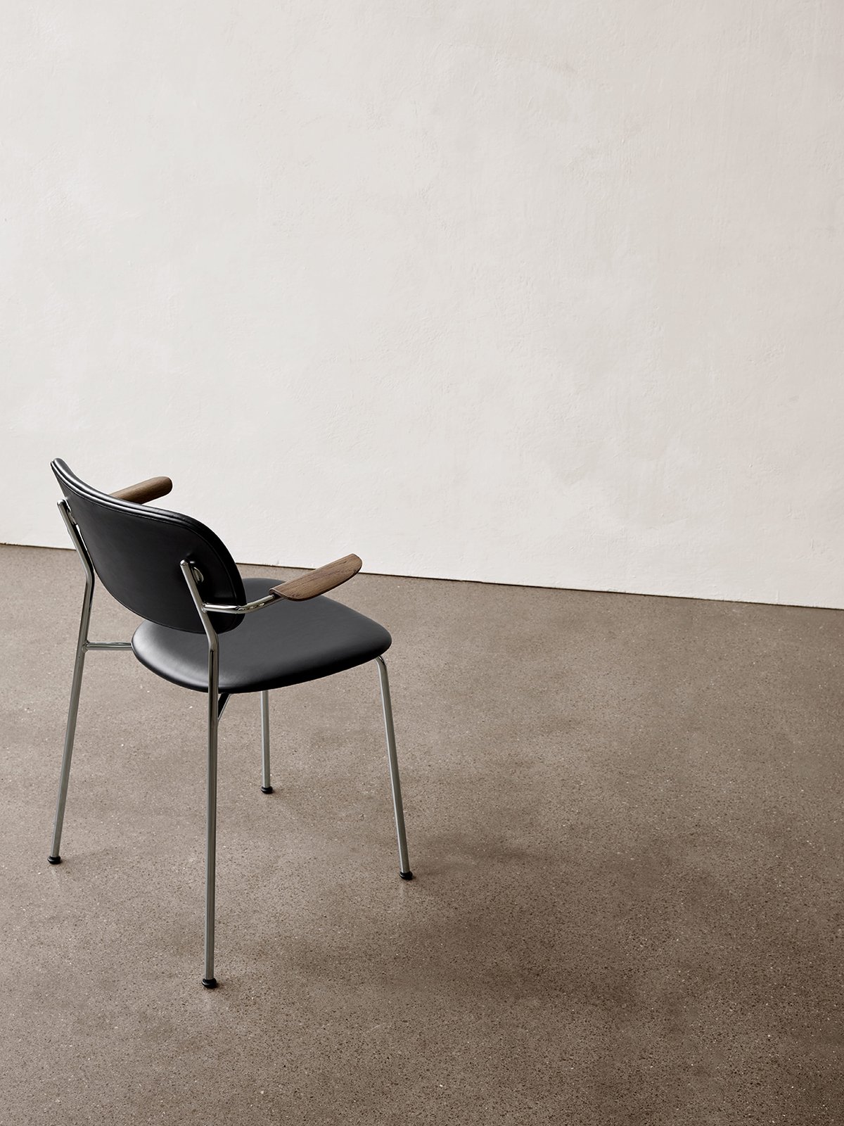 1110004-020300ZZ MENU Обеденный стул, полностью обитый, с подлокотником, Хром Дуб натуральный | Дакар 0250  - Вид №17