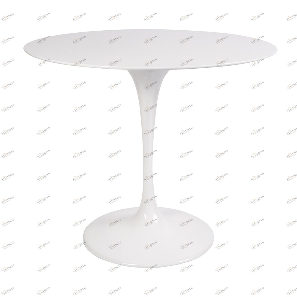 Обеденный стол круглый белый глянцевый 90 см Eero Saarinen Style Tulip Table SOHO DESIGN TULIP 131561 Белый