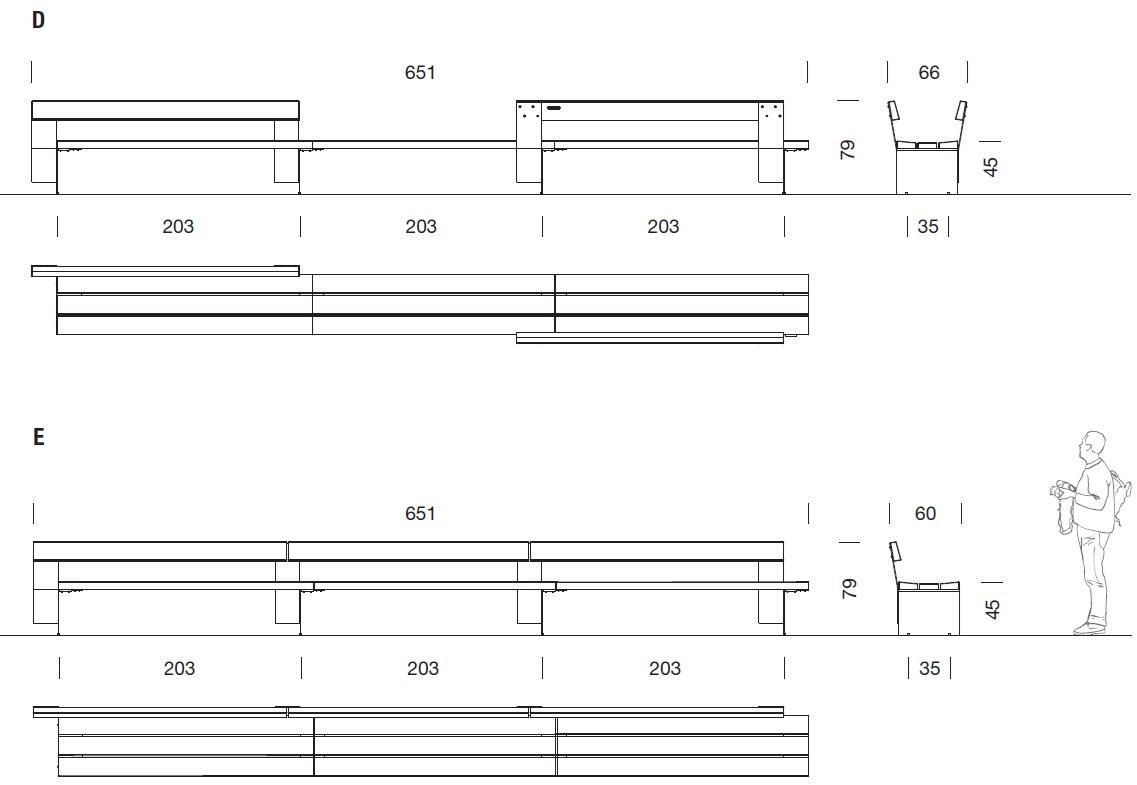 URBIDERMIS Скамья из массива дерева со спинкой Bancal sun-id-1376500 - Вид №5