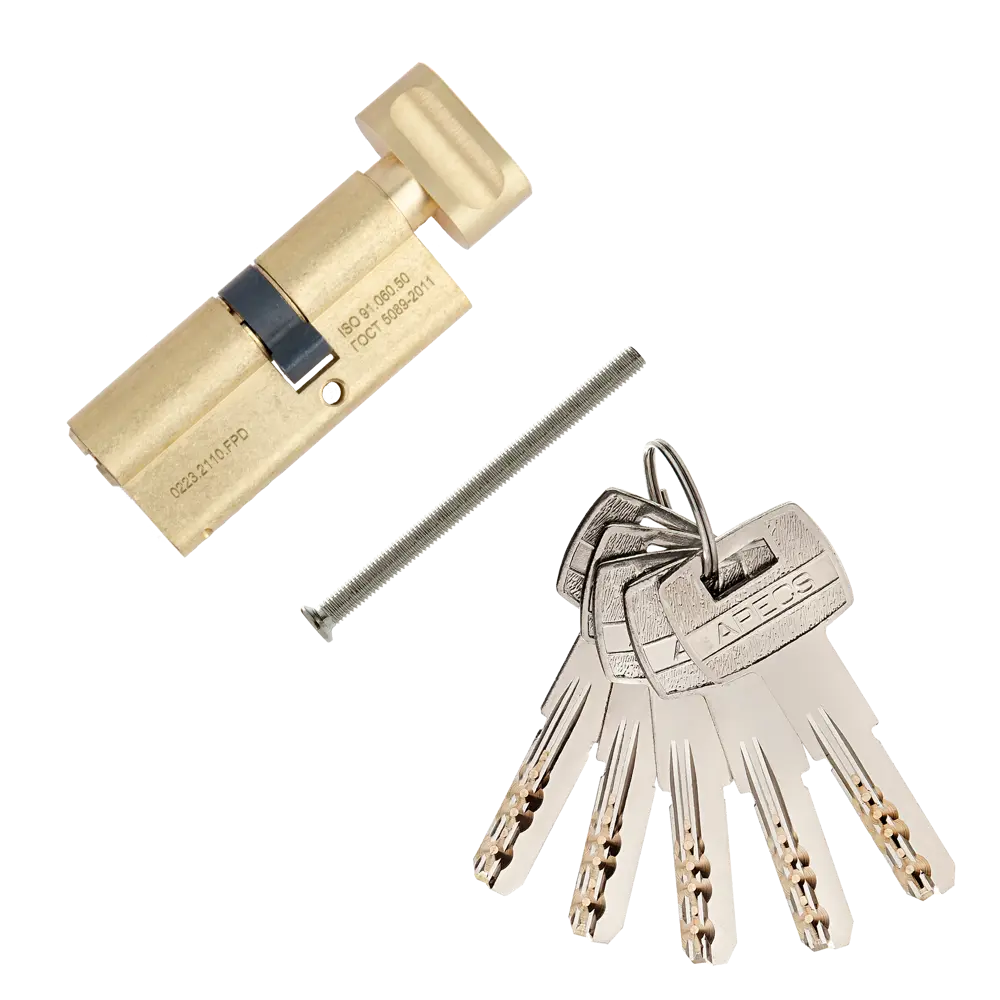 Цилиндр дверной APECS Pro с механизмом ключ-вертушка, золото 40x30 мм 85559786 PRO LM STLM-0063853 - Вид №1