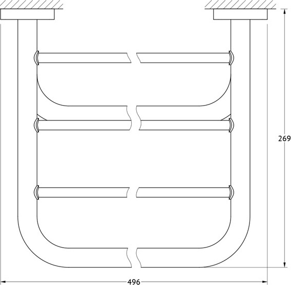 AVA 029 Полка для полотенец со штангой 50 cm ELLUX Avantgarde - Вид №1