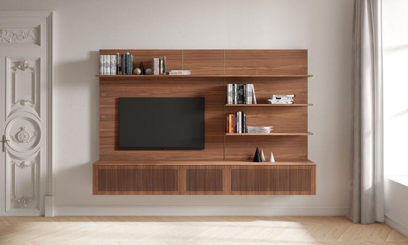 Punt Настенная деревянная оборудованная стена с подставкой под телевизор sun-id-1363493 - Вид №1