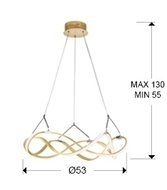 083697 Подвесной светильник 53Ø розовое золото/хром Schuller Molly - Вид №4