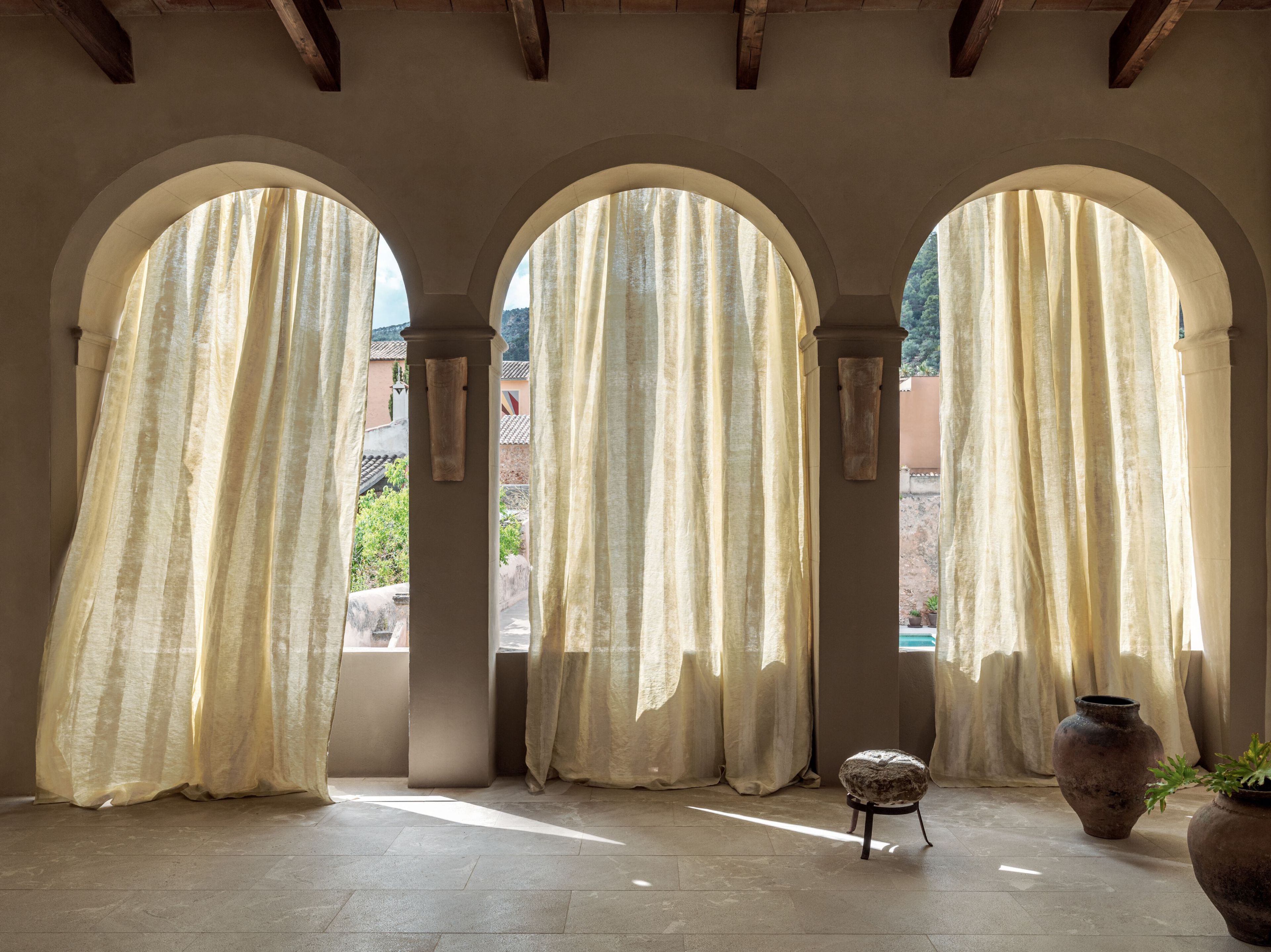 Льняная моющаяся полосатая ткань Élitis Éphémère ARCH-00040256