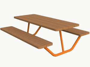Стол для пикника со встроенными скамейками