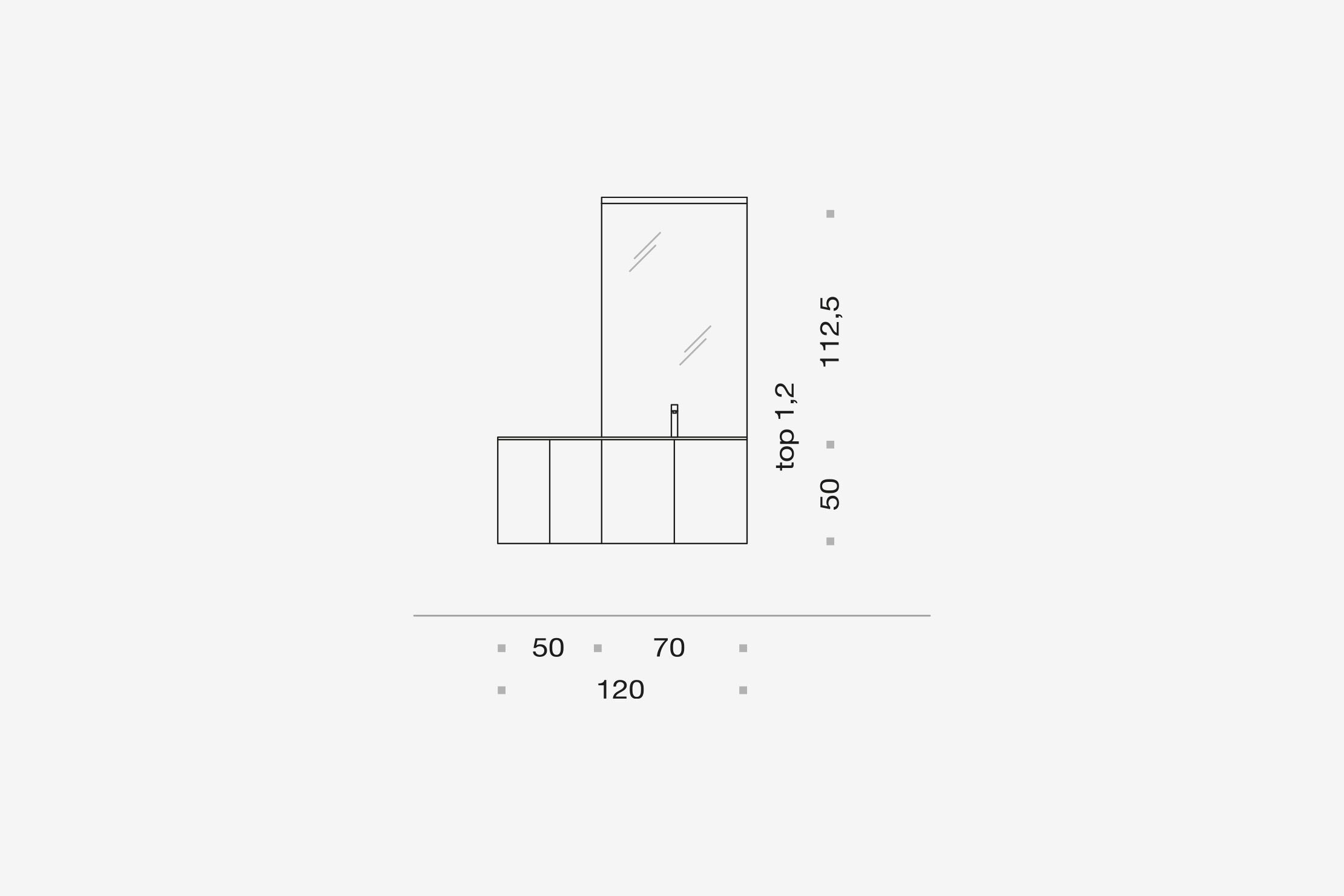 Напольный умывальник с зеркалом ARCOM Rail ARCH-00152248 - Вид №2