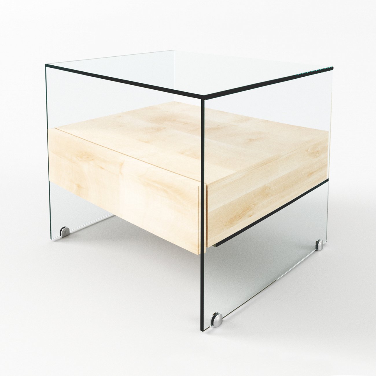 Тумбочка прикроватная стеклянная "Со-1" GRAUM  304064 Бежевый;прозрачный  - Вид №10