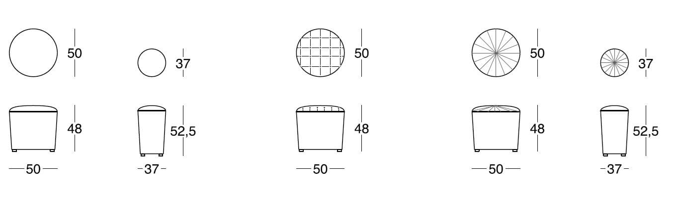 Круглый пуф из ткани Longhi Loveluxe ARCH-00026643 - Вид №1