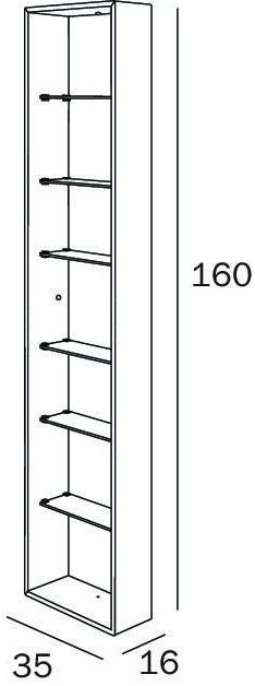 INDA® Модуль из нержавеющей стали со стеклянными полками My secret A8035c/36c/37c/38c - Вид №4