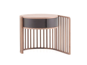 Деревянная круглая тумбочка с ящиками