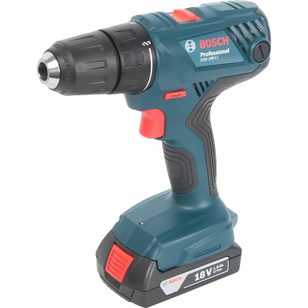 Дрель-шуруповерт аккумуляторная Bosch GSR 180, 18 В Li-ion 2x1.5 Ач 82449658 STLM-2159903 BOSCH PROFESSIONAL 