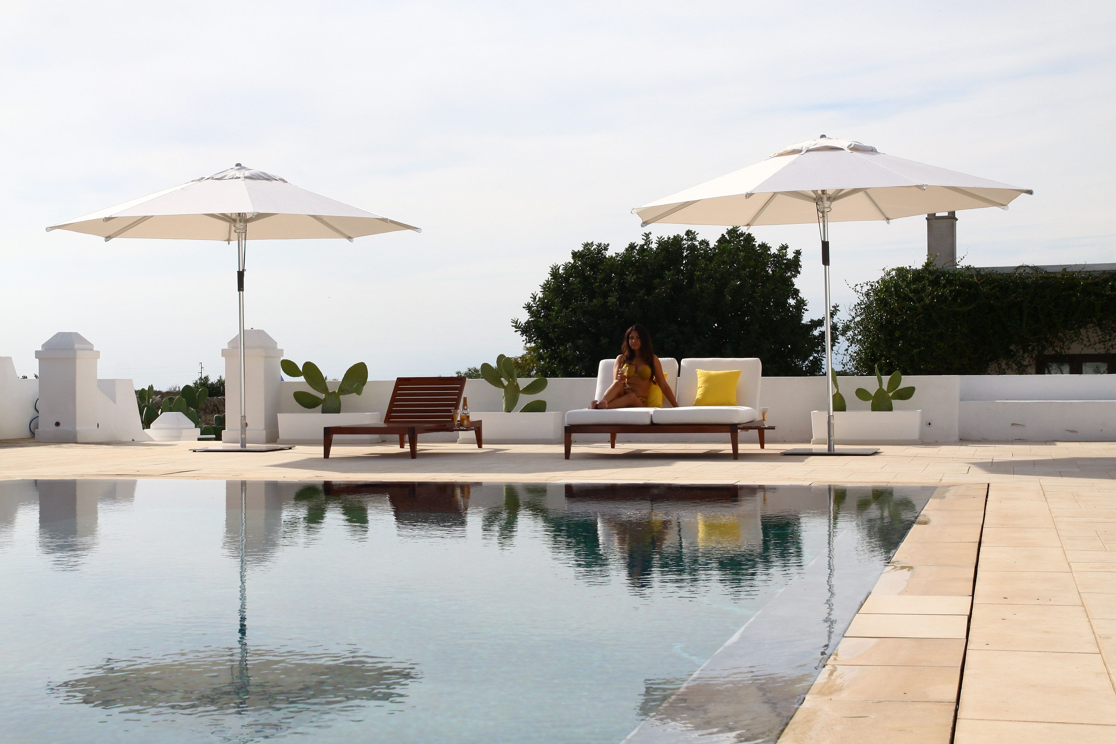 Двуспальная Садовая кровать из красного дерева и ткани Unopiù C'est la vie ARCH-00073376 - Вид №8