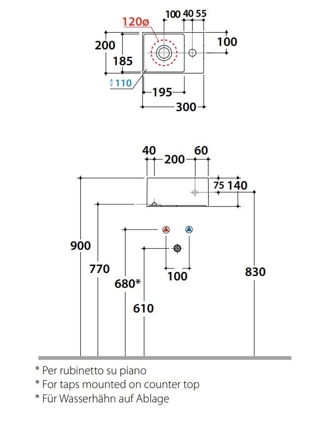 Керамическая прямоугольная ручная мойка Ceramica Globo плиты ARCH-00086878 - Вид №2