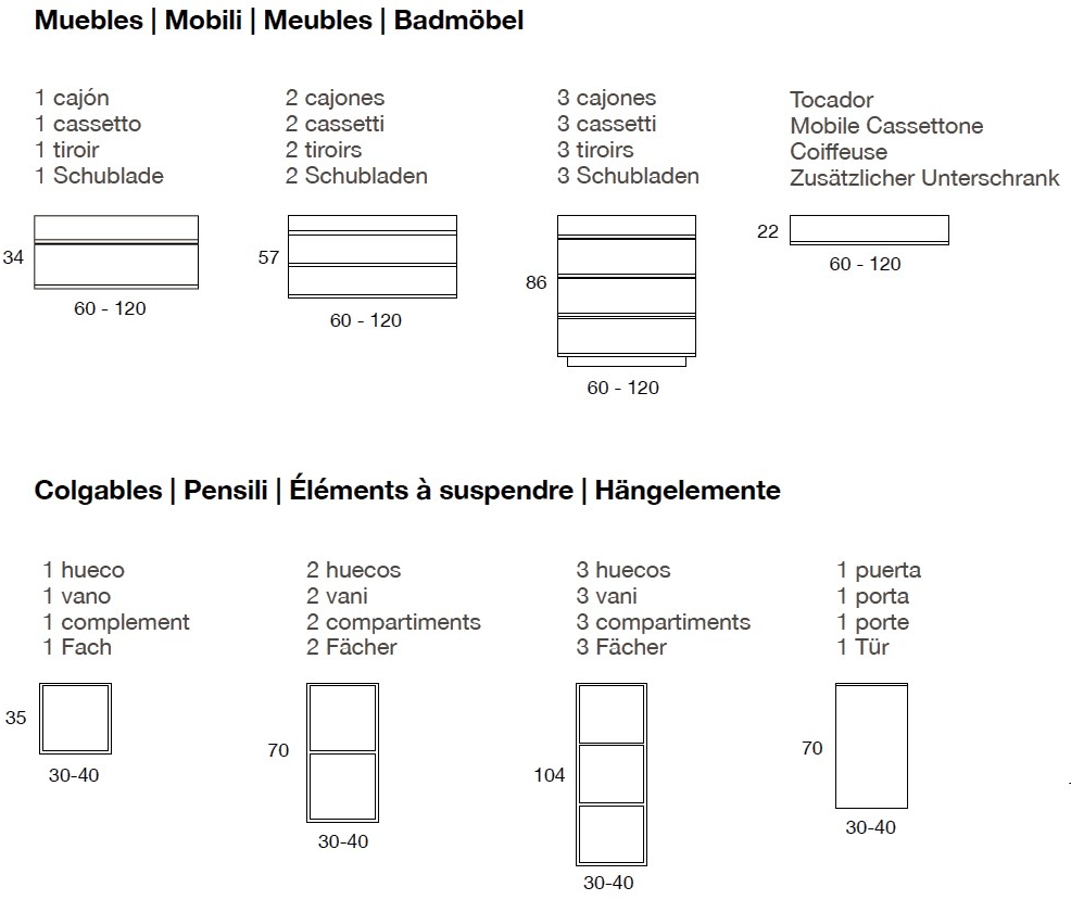 Fiora Двойная подвесная тумба под умывальник из полиуретана с ящиками Making sun-id-1383621 - Вид №3