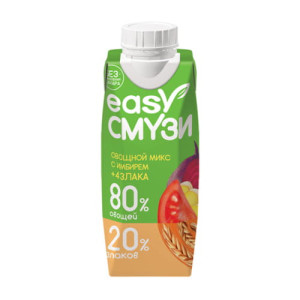 Коктейль мультиовощной с имбирём и злаками Easy Смузи 250 мл