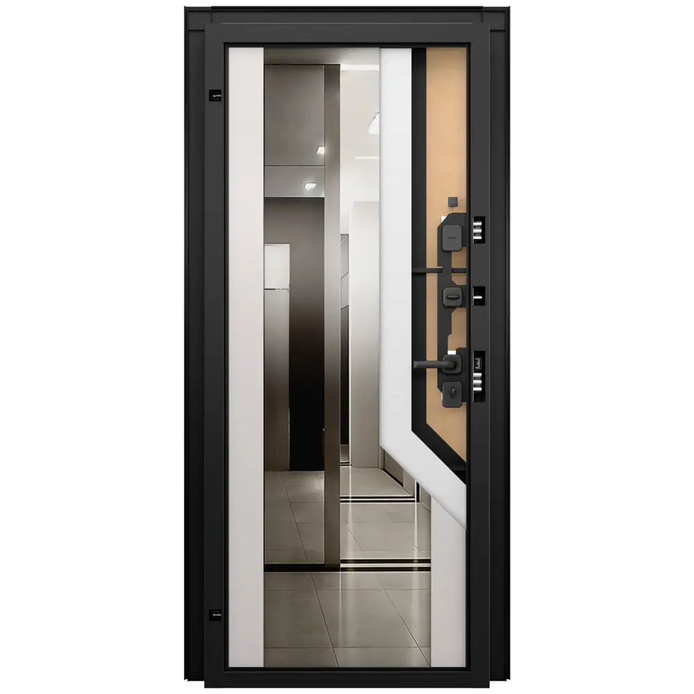 Дверь входная металлическая Браун Скай 86x205 см правая шелк белый с зеркалом TOREX STLM-2178209 - Вид №14