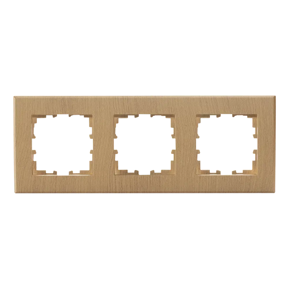 Рамка для розеток и выключателей Lexman Виктория плоская, 3 поста, цвет дуб классический матовый STLM-2078668