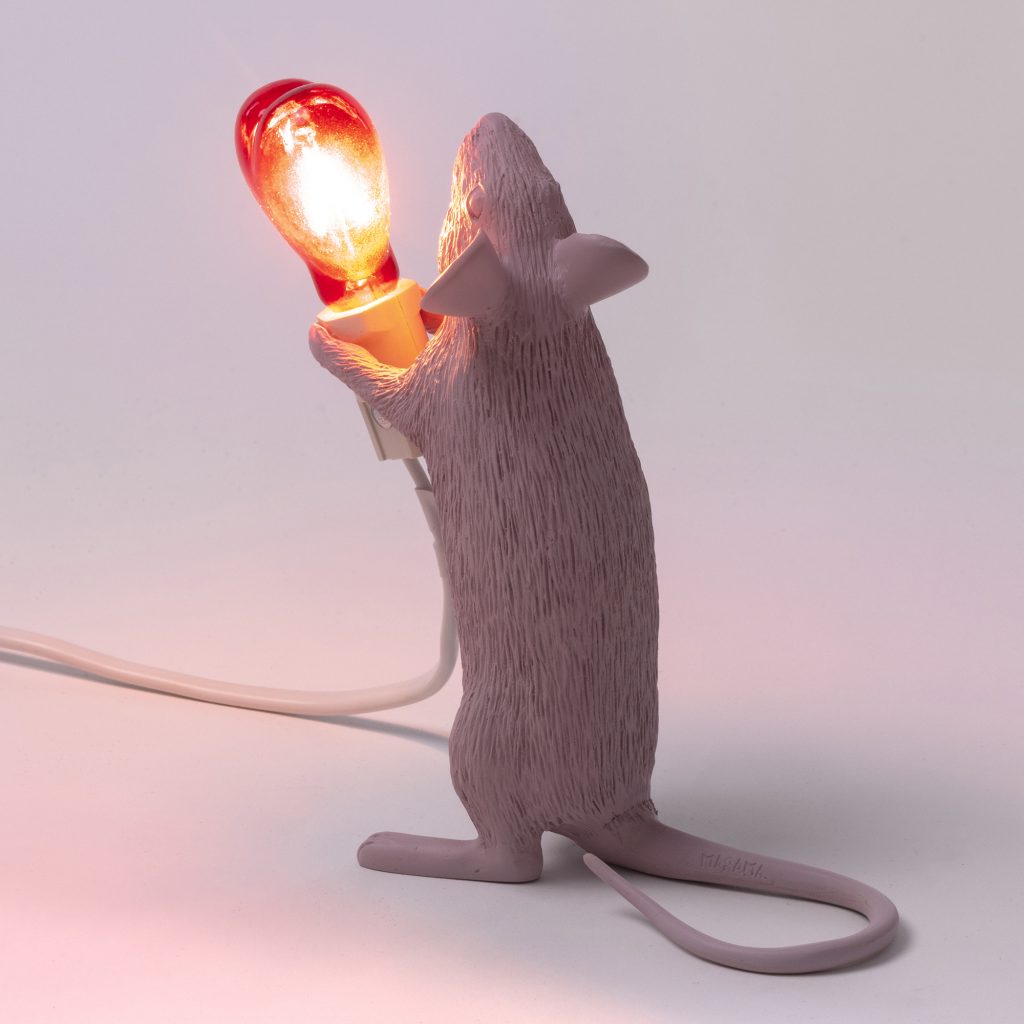 Настольная лампа 14,5х6 серая Mouse Lamp Love Edition 14884SV SELETTI ЖИВОТНЫЕ, МЫШЬ 00-3882461 Розовый  - Вид №5