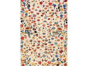 Шерстяной прямоугольный цветочный ковер