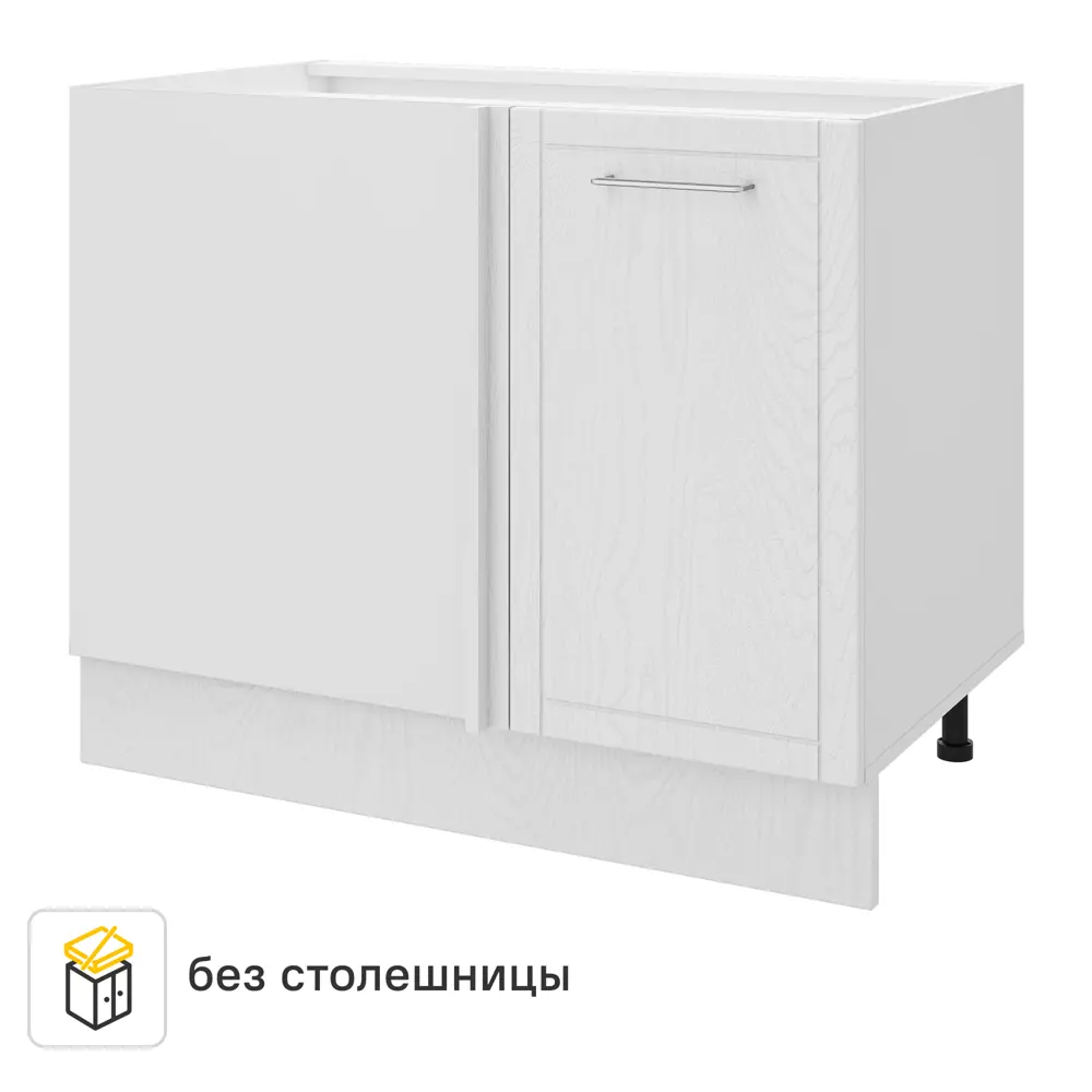 Кухонный шкаф напольный угловой Агидель 100x82.5x58 см МДФ цвет белый DELINIA STLM-2117354 - Вид №1