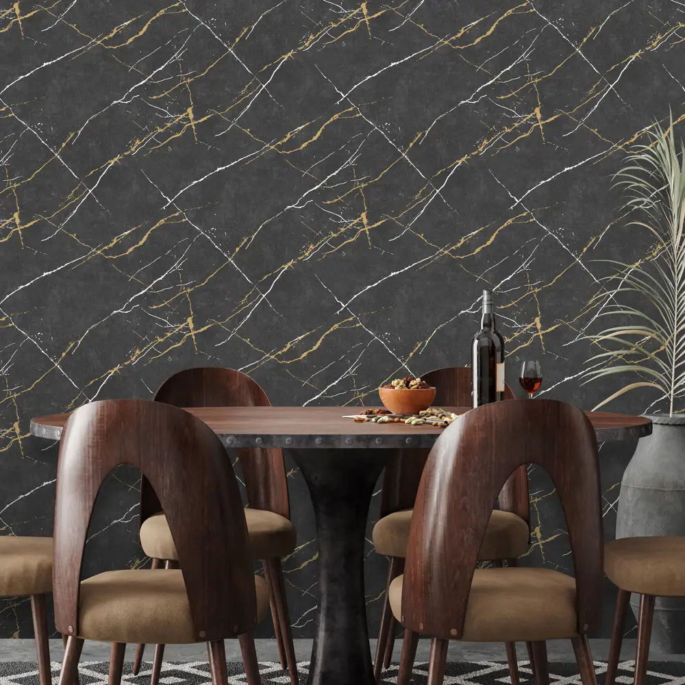 Флизелиновые обои Ateliero Rinaldi черные с виниловым покрытием 87904521 STLM-0076117 - Вид №3