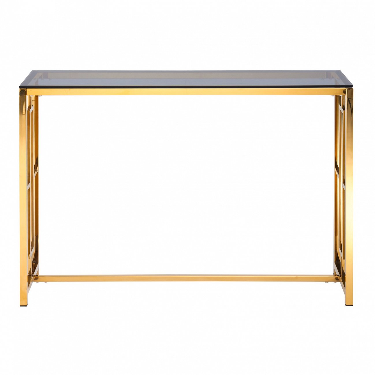 Консоль стеклянная 115х30 см дымчатая с золотом "Бруклин" STOOL GROUP  00-3881906 Золото  - Вид №3