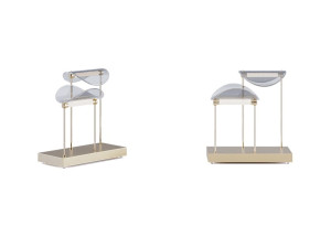 Стеклянная и латунная светодиодная настольная лампа