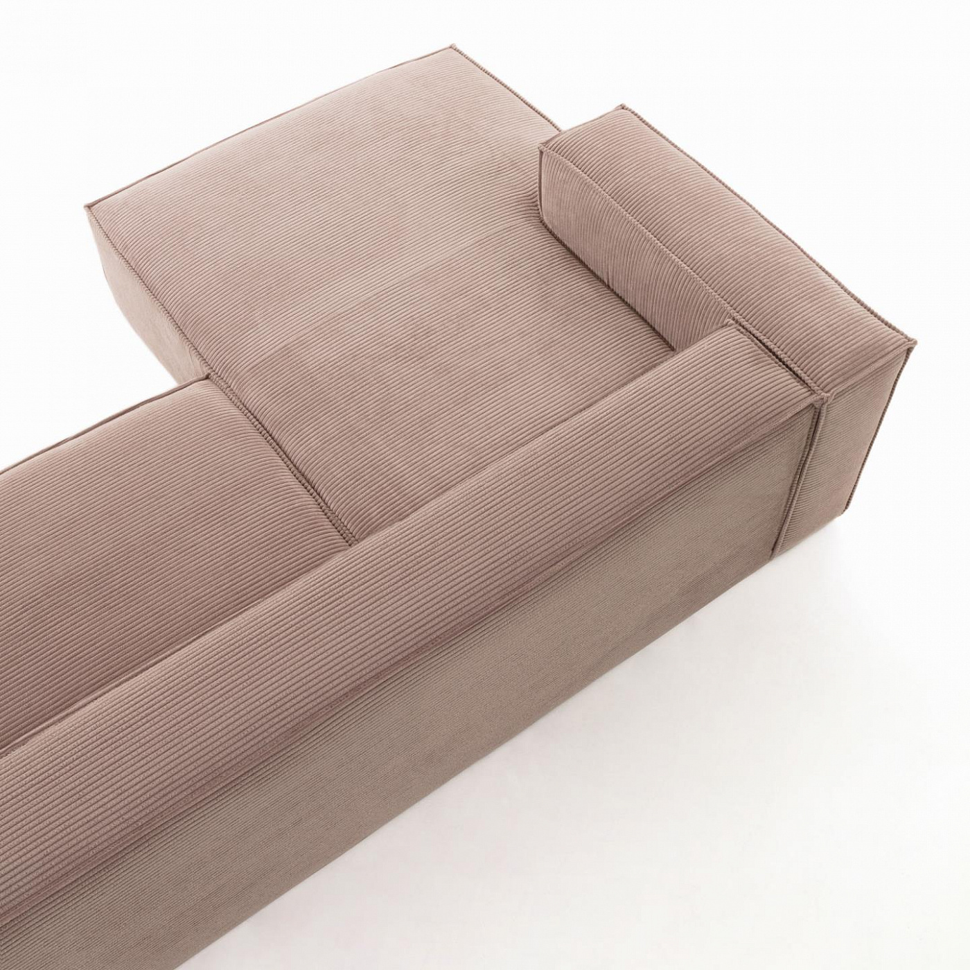 073063 Диван 2х местный с шезлонгом розовый вельвет La Forma Blok - Вид №2