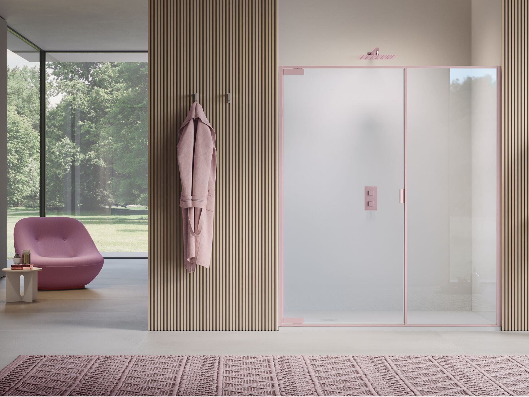 Поворотная поворотная дверь с фиксированной стеной в линии только для ниши Samo PYXIS ARCH-00112847