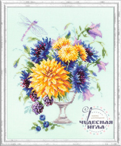 100-004 Летний букетик Набор для вышивания Чудесная Игла 20 х 23 см Чудесная игла