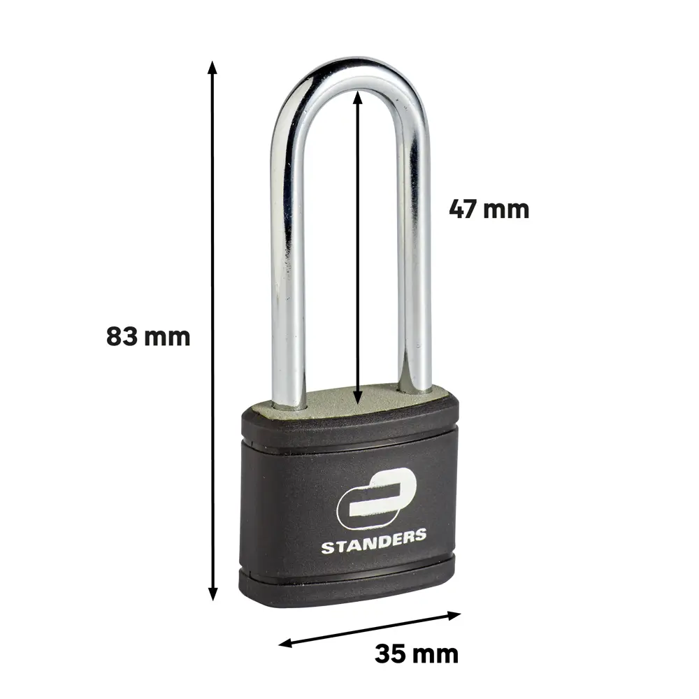 Замок навесной Standers с длинной дужкой 35x30 мм чугун STLM-2178161 - Вид №4
