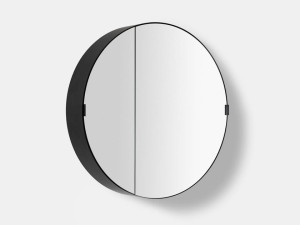 Круглое зеркало для ванной комнаты с контейнером