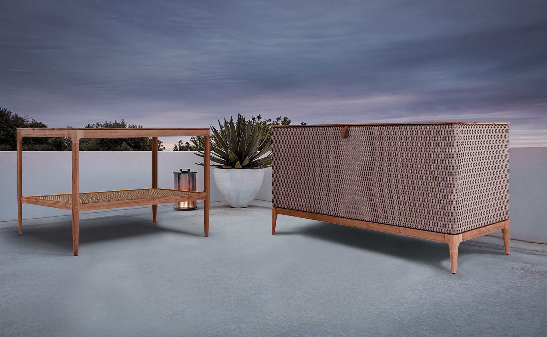 Высокий прямоугольный стол для сервировки сада из тикового дерева Gloster ARCH-00022451 - Вид №2