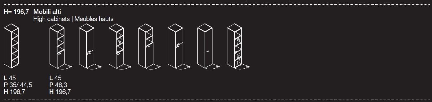 Las Mobili Высокий офисный блок из дерева и стекла с распашными дверями Contenitori universali evo sun-id-1443690 - Вид №7