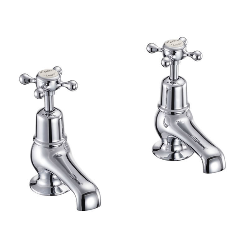 Burlington Отводы для бассейнов Клермонта 3 " Четвертьоборот с белым акцентом в Chrome CL1-QT  - Вид №2