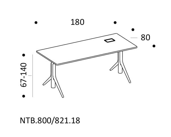 Прямоугольный рабочий стол с регулируемой высотой ICF NoTable ARCH-00074501 - Вид №5