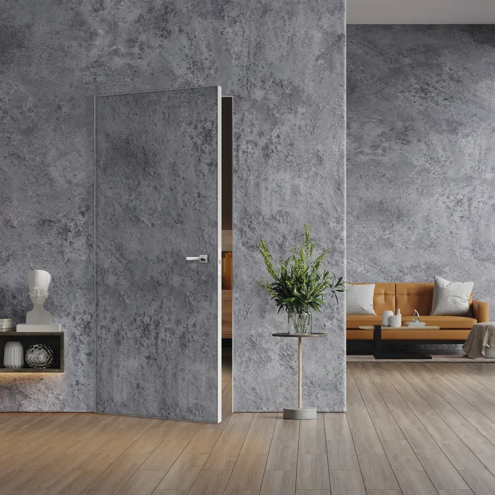 Дверь межкомнатная глухая Invisible 60x220 см цвет белый с замком алюминиевая кромка 89433707 STLM-2148425 VELLDORIS  - Вид №6